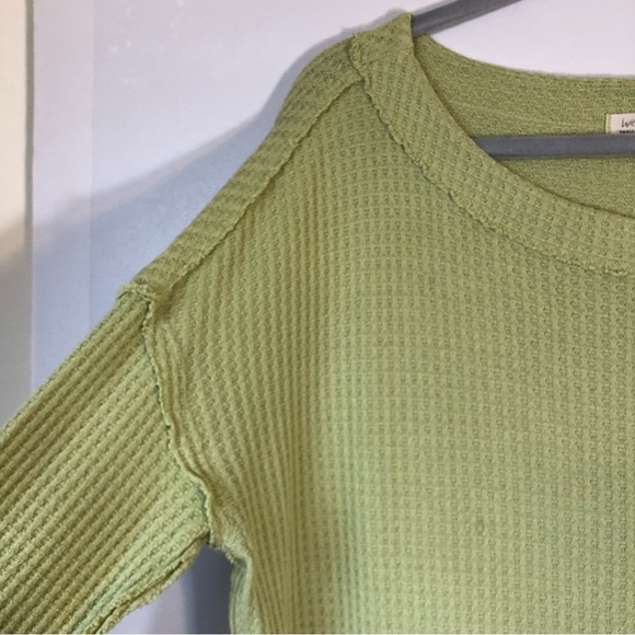 FP We the Free Green North Shore Thermal Waffle Knit Oversized Tunic Top Small - Picture 7 of 12